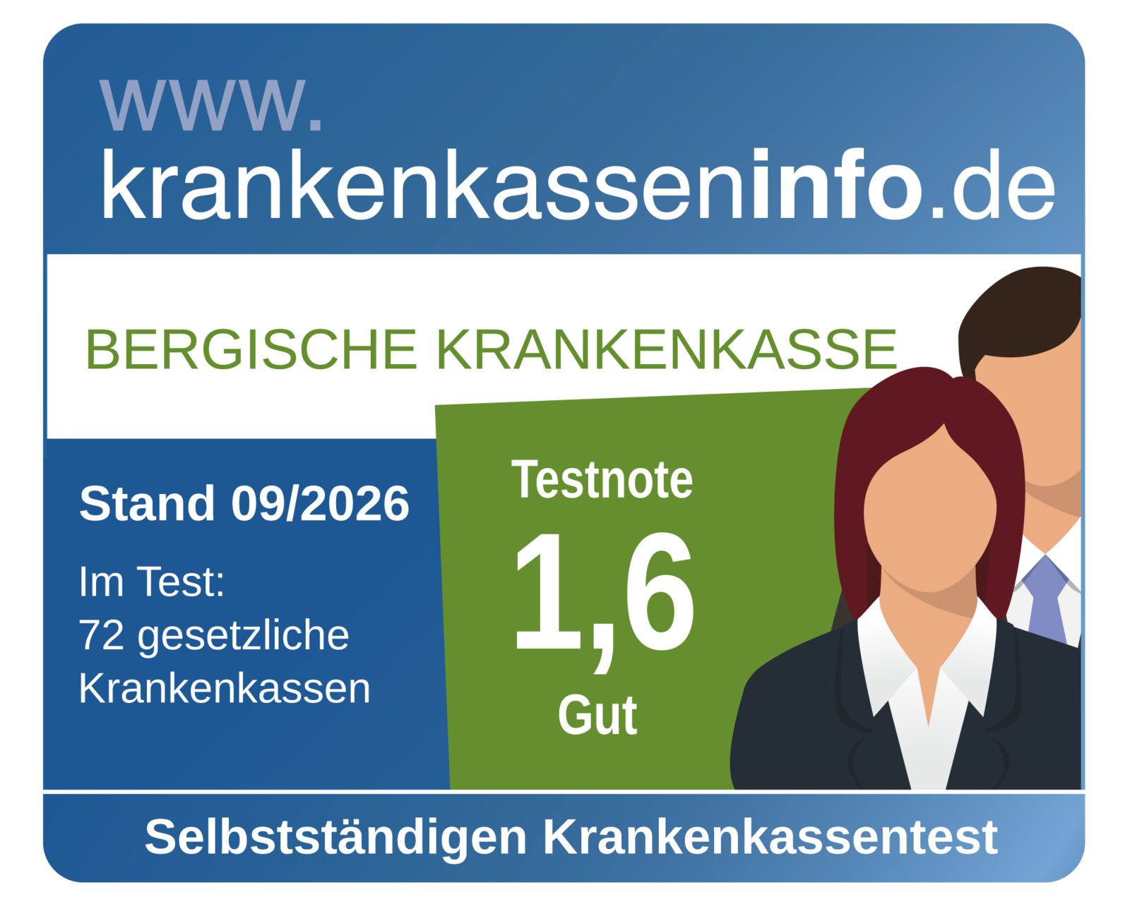 Siegel krankenkasseninfo.de Selbstständige sehr gut